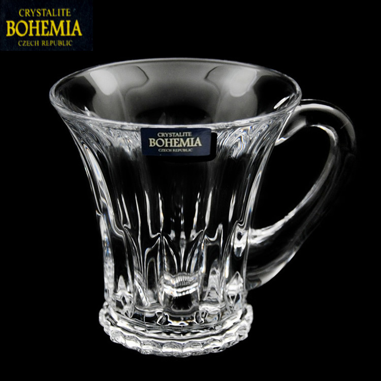 Séc BOHEMIA nhập khẩu cốc cà phê thủy tinh pha lê cao cấp phong cách châu Âu với đĩa quà tặng cao cấp bình pha cafe cold brew