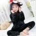 Kigurumi mùa thu và mùa đông gấu gấu flannel phiên bản vệ sinh phim hoạt hình anime động vật một bộ đồ ngủ nam và nữ đồ lót basic Nam giới