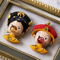 (4) Cute Creative Magnet small decoration of the national wind furniture palace emperor refrigerator paste