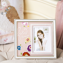 Girl - pink glass frame for girls with little modern and beautiful colored girls