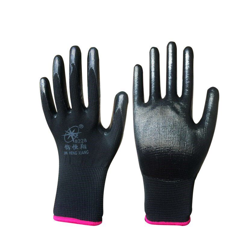 Cotton Yarn Gloves Soaked abrasion resistant work Lauprotect non-slip gloves Rubber with rubber Rubber Rubber Palm Cabinet Waterproof Cotton Yarn