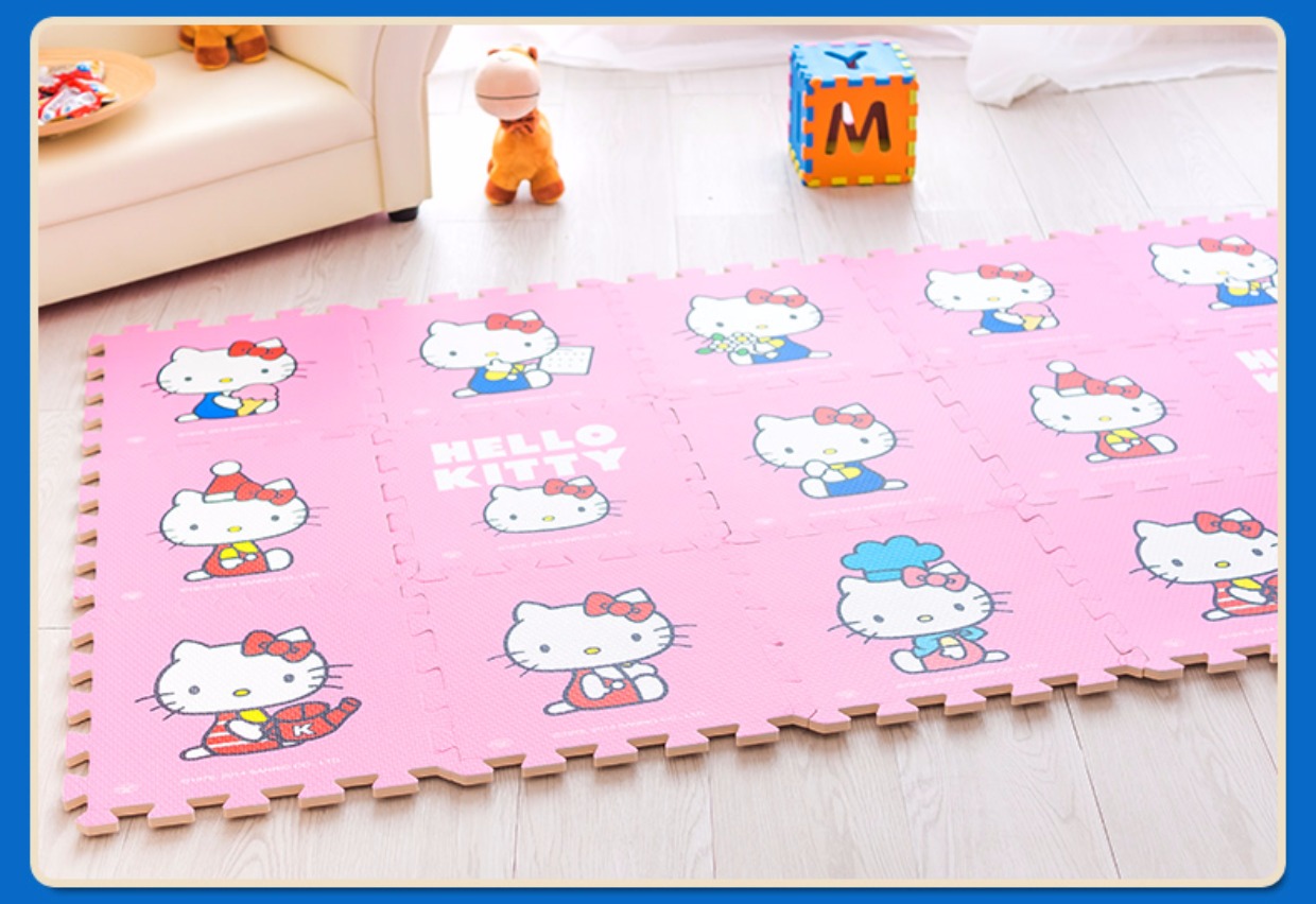 thảm bọt khâu môi trường cho trẻ em phim hoạt hình mèo mèo Katie A Dream bò mat thảm sàn 30x30 - Thảm sàn thảm xốp trải sàn