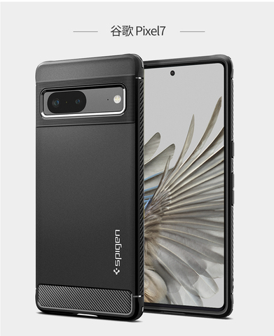 Black — SGP Spigen Rugged Armor Tough Shockproof High End Premium 7, 7 Pro Google Pixel Phone Case