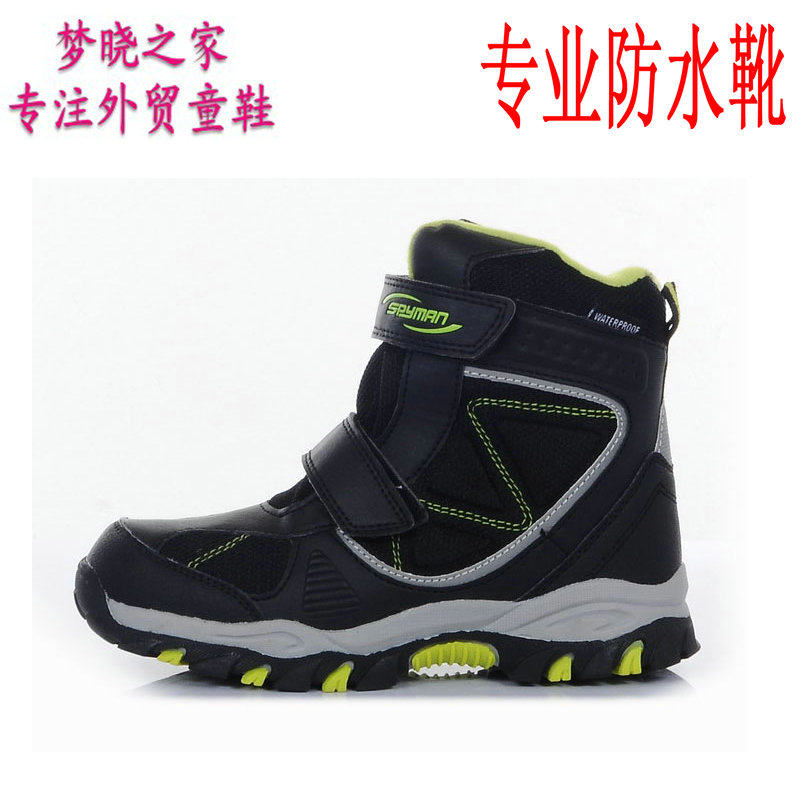 Foreign trade Russian children's snow boots plus cotton warm lightweight Velcro children's shoes high tube waterproof boots minus 20 degrees