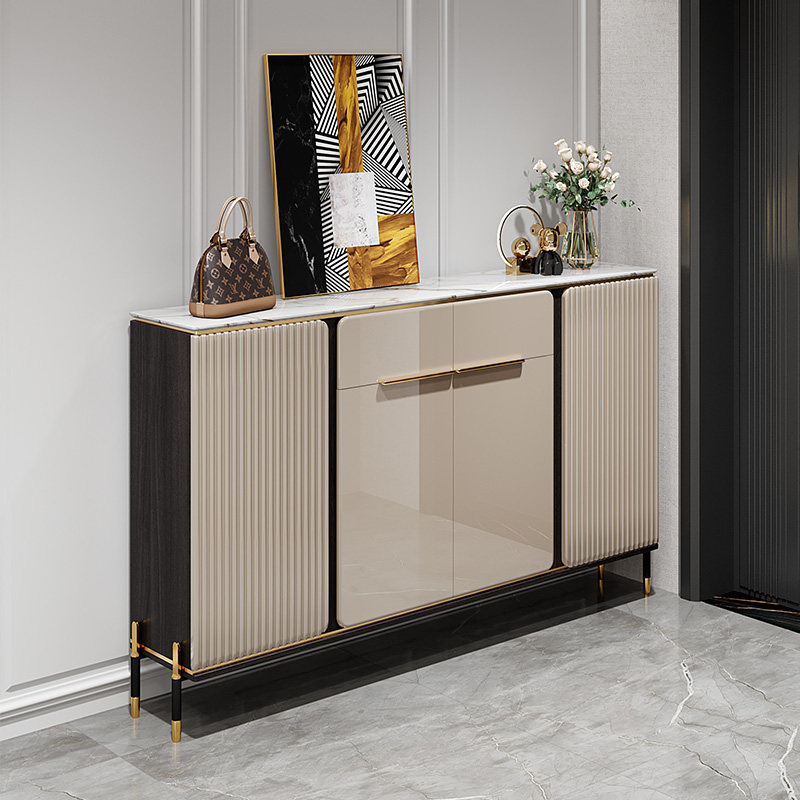 Hesenwei modern light luxury double-sided partition rock plate shoe cabinet home door integrated against the wall door outside the entrance porch cabinet