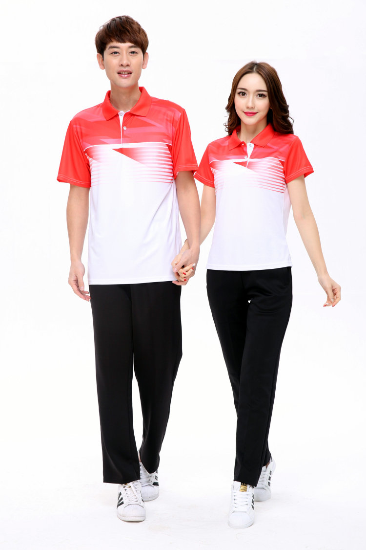 Áo thể thao thoáng khí mùa hè Nữ màu đỏ xanh Polo Áo thun nam cỡ lớn Chạy áo thun thể dục - Áo polo thể thao áo polo adidas