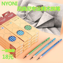 NYONI Neoni charcoal art students use professional sketches to sketch soft carbon pencil art test practice green pole carbon lead