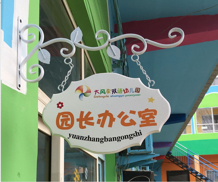 European style wrought iron kindergarten class card school door plate custom class card Creative Department card kindergarten decoration listing