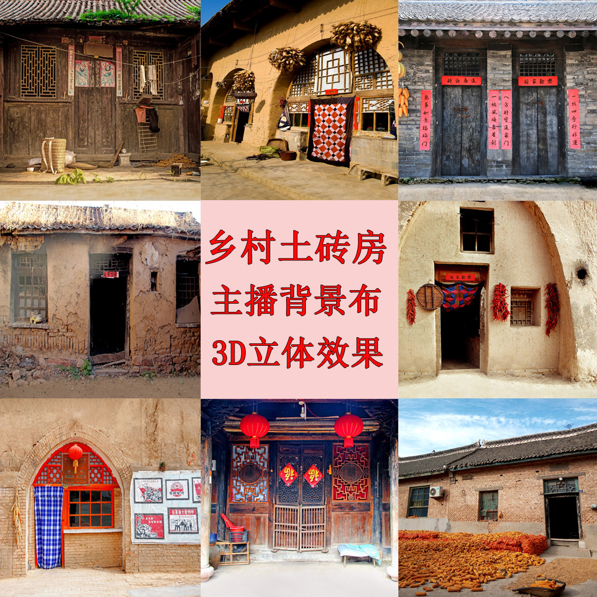 Anchor Eat Podcast Duzi Film Photography Photoshoot Live Background Cloth 3D Peasant Village Earth Brick Wall Dilapidated House