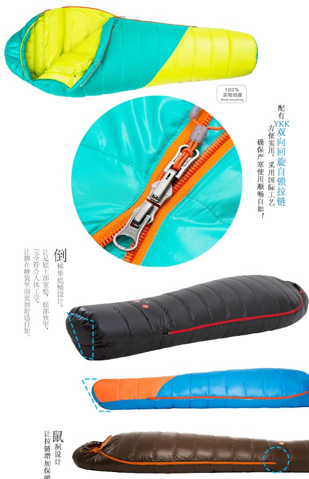 Tianshi cắm trại ngoài trời xuống túi ngủ tuần lộc / cáo Bắc cực duvet 0 độ -5 độ -10 túi ngủ hình người - Túi ngủ túi ngủ chống giật mình cho be