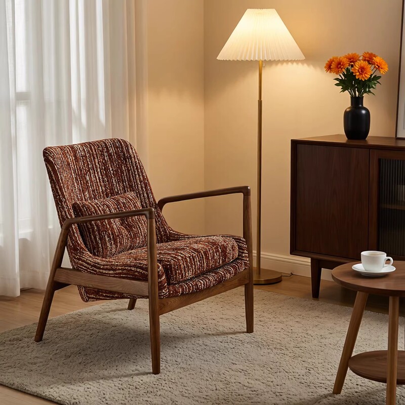 French-Style Vintage Living Room Single Sofa, Antique White Ash Wood Nordic Guest Room Sofa Chair, Homestay Study Leisure Chair French-Style Vintage Living Room Single Sofa, Antique White Ash Wood Nordic Guest Room Sofa Chair, Homestay Study Leisure Chair