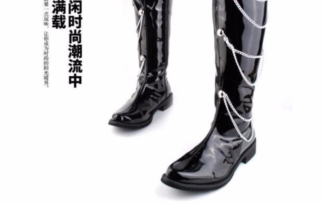 Rock punk cos stage boots 66 cm cực khiêu vũ nam dài khởi động siêu cao ống over the knee boots xe gắn máy khởi động