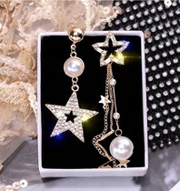 Long five-pointed star earrings modified face temperament 2020 New Tide versatile round face earrings nail Net Red foreign gas personality