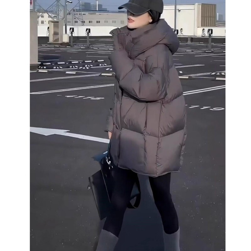 Rouje Moaks90 Duck down Jacket Women's Mid-Length Hooded High-End Winter Thickeneded Warm Jacket Rouje Moaks90 Duck down Jacket Women's Mid-Length Hooded High-End Winter Thickeneded Warm Jacket