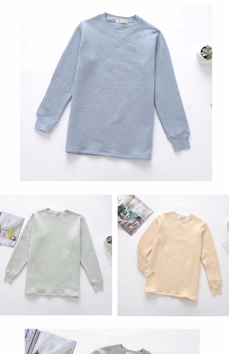 Áo cotton nguyên chất ấm áp cho nam trung niên cộng với phân bón để tăng cotton mùa thu và mùa đông dày quần áo mùa thu đồ lót ba lớp cũ do lot nu