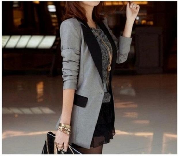 Bộ đồ vest nữ nhỏ mùa thu 2018 phiên bản mới của Hàn Quốc tự tu luyện trong phần dài của một bộ đồ phù hợp với áo dài tay hoang dã giản dị bộ vest chân váy