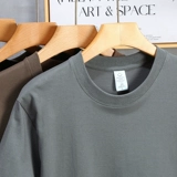 Хлопковая однотонная футболка с коротким рукавом, 200 грамм, городской стиль