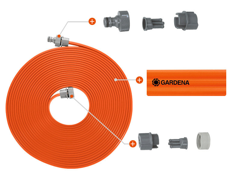 Садовый шланг 德国gardena嘉丁拿园艺996喷灌带微喷带水管带浇花花园水管洒水器