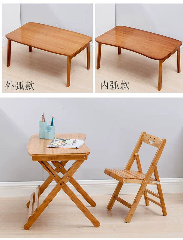 Bàn học cho trẻ em có thể gập lại bàn học bằng gỗ chắc chắn có thể nâng và hạ học sinh - Bàn bàn xếp gọn