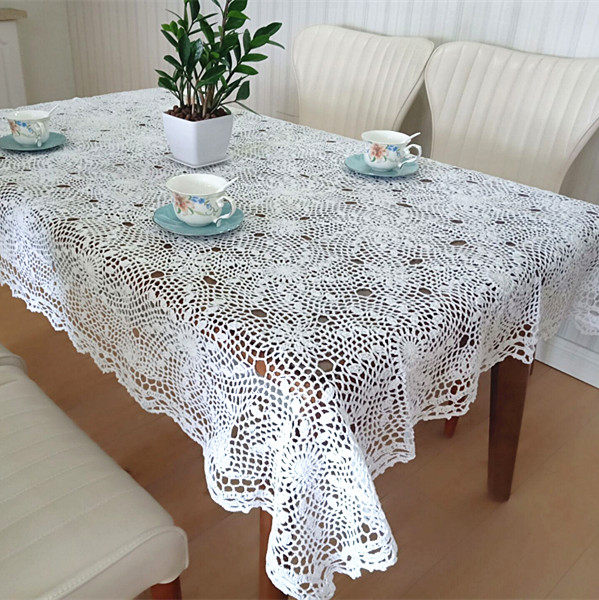 Exit European and American white pure cotton handmade crochet table cloth cover towels with tea towels decorative towels