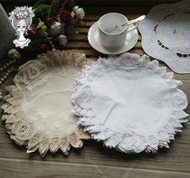 Foreign trade Export UK white color pure cotton handmade 100 with lidining cushion disc cushion Vase Cushion Round
