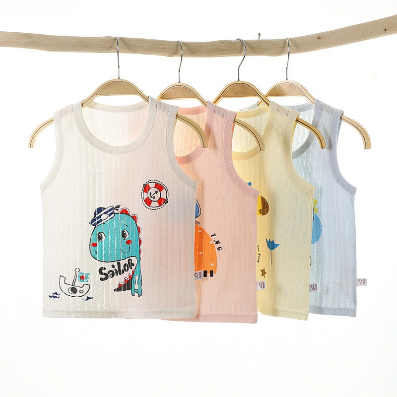 New children's vest pure cotton Summer slim Cartoon Little Vest Boy Vest Girl Harnesses Vest Korean version