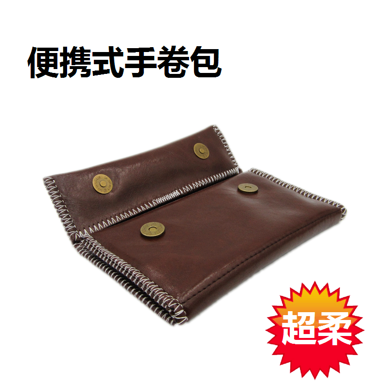 Leather Cigarette Pack Handmade Portable Pipe Pack Large Capacity Cigarette Box Pack Hand Rolled Tobacco Pack Soft Leather Storage Bag