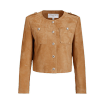 Ellassay Goethe 2024 printemps nouvelle montagne de chèvre texture suede suede suede retro veste de veste femme