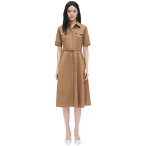Ellassay Goethe 24 spring and summer new anti-wrinkle light frock Maillard retro shirt with dress and dress