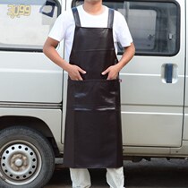 Wash-free long sleeve apron coat overalls waterproof coat mens adult Winter restaurant leather anti-dressing fishing