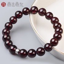 Crystal Crystal World crystal wine red garnet bracelet female hand string couple single circle jewelry