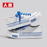 人本 Белая обувь, тканевые небольшие дизайнерские кроссовки для отдыха