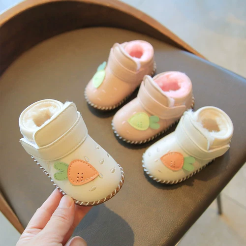 Утепленная детская удерживающая тепло обувь для раннего возраста для принцессы для кожаной обуви, 0-1-2 лет