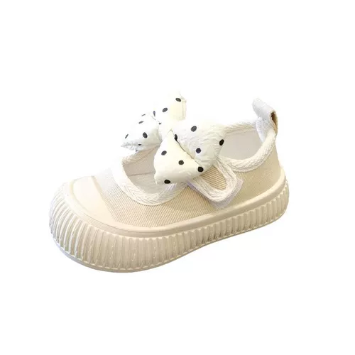 Детская тканевая обувь с бантиком для раннего возраста для принцессы, мягкая подошва