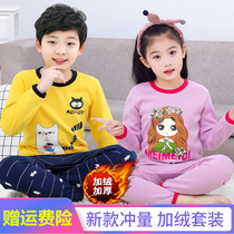 3-4-5-6-7-8-9-10 years old children boy girl girl boy thermal underwear set plus velvet thick winter