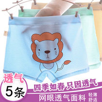 Childrens underwear Summer thin mesh Mesh Vent Boy Flat Corner Short Pants Head Four-corner Underpants Underpants Unclip Pap Kid.