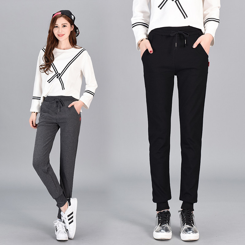 青少年运动裤女潮秋天裤子学生春秋季女四季长裤休闲裤女装长裤潮