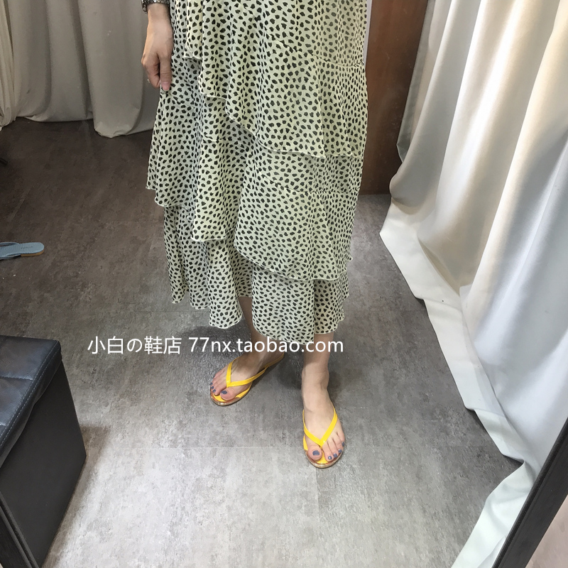 Dép xỏ ngón mùa hè dép lười bên ngoài mang giày đế bằng đi biển thời trang phải có giày da báo hoang dã - Dép giày quai hậu nữ