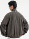 Black Zeming American Casual Men's Jacket 2026 Spring New Lyocell Motorcycle Stand Collar Workwear Silhouette Jacket