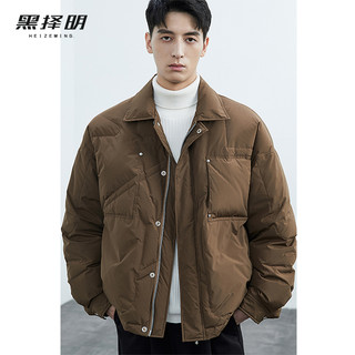 Kurosaki Men's Irregular Quilted Lightweight down Jacket Winter New Korean Style Warm Lapel Coat