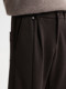 Black Zeming Men's Knitted Casual Pants 2025 Winter New Thick Warm Single Pleat Drape Versatile Pants