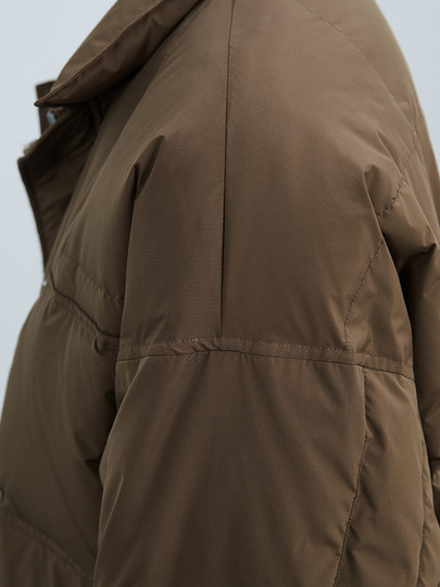 Black Zeming Men's Irregular Quilted Thin Down Jacket Winter New Korean Style Warm Lapel Jacket