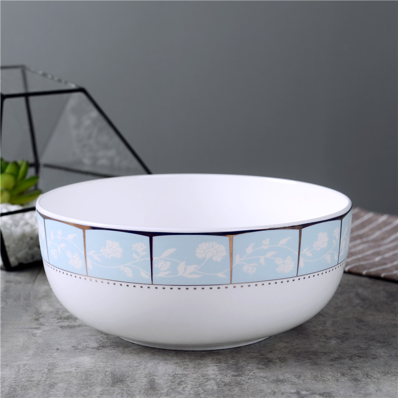 Jingdezhen 7 Inches Large Size Soup Bowl Single Ceramic Foam Noodles Bowl Rice Bowl Bone China Beef Noodle Bowl Creative Home Bowl