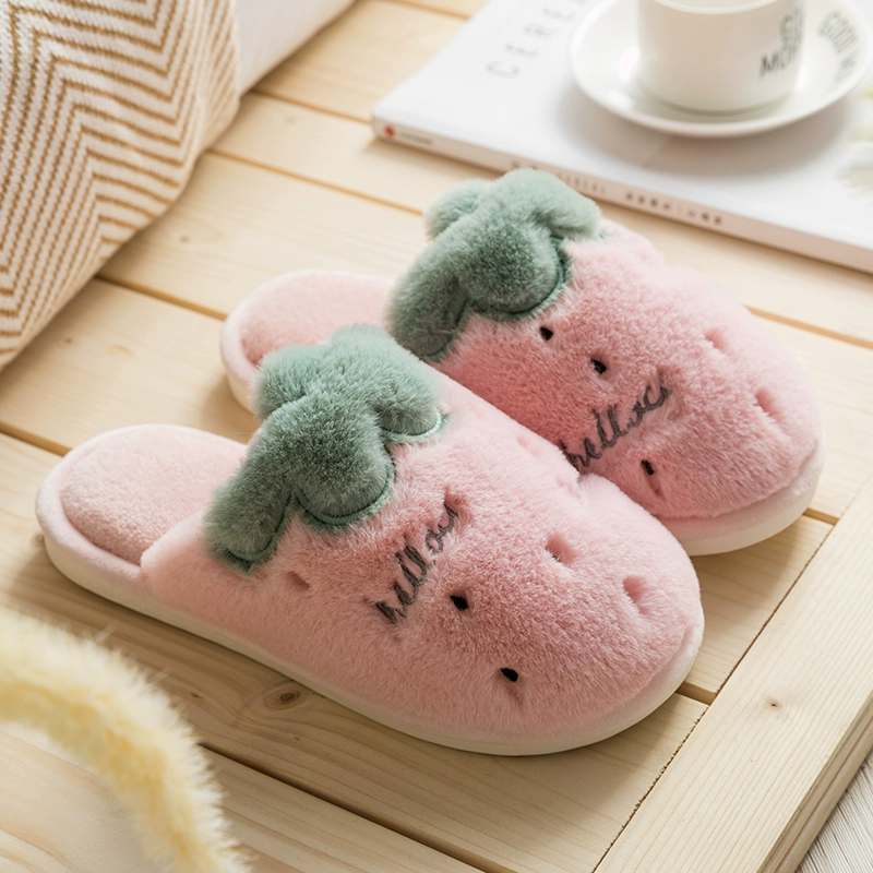 Nữ dép bông dễ thương plush nhà trong nhà mùa đông nam vài trượt ấm mùa đông Bà tháng giày nhà 