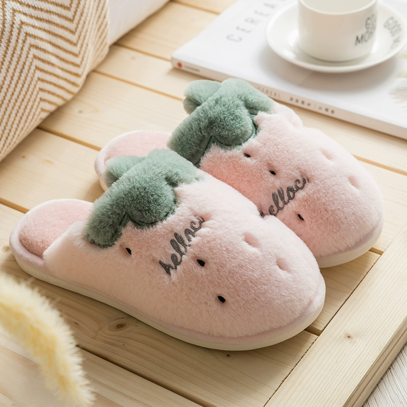 Nữ dép bông dễ thương plush nhà trong nhà mùa đông nam vài trượt ấm mùa đông Bà tháng giày nhà 