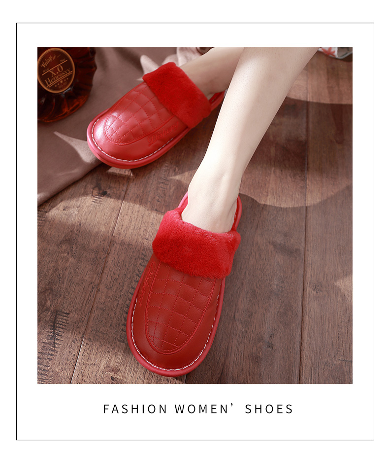 宜 阁 dép cotton nữ mùa đông nội thất nhà vợ chồng gân bò dày đáy không thấm nước chống trơn ấm dép nhựa đi trong nhà vệ sinh