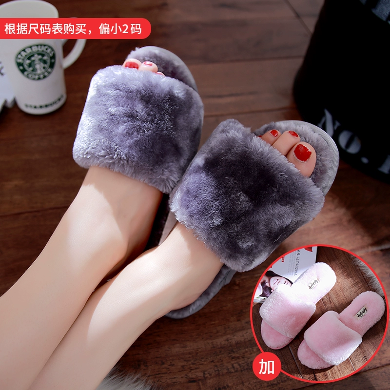 dép bông nam và nữ mùa đông tháng nhà trong nhà nặng đáy mùa đông trượt dép plush mùa đông ấm áp 