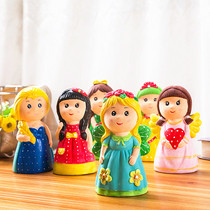 Painted Plaster Doll Painted children Creative handmade plaster molds Diy ceramic white blank Fill color