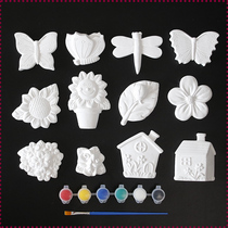 Children painted plaster dolls Painted Graffiti Kindergarten Handmade Diy Ceramic Animal Sculptures Painted Toys
