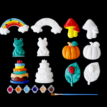Childrens graffiti plaster dolls painted and painted by hand DIY Kindergarten creative ceramic painted animal plaster